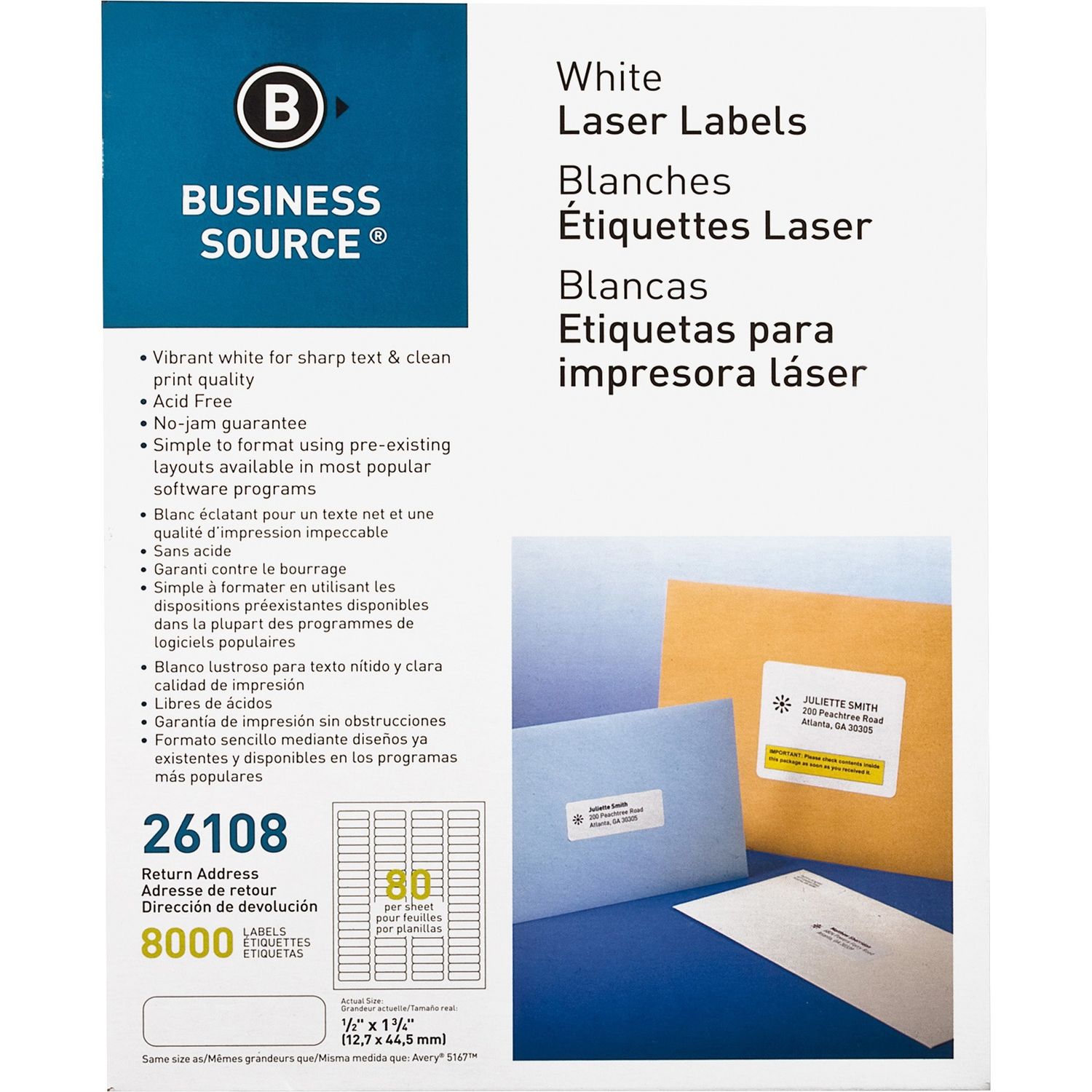 Address Laser Labels by Business Source BSN26108