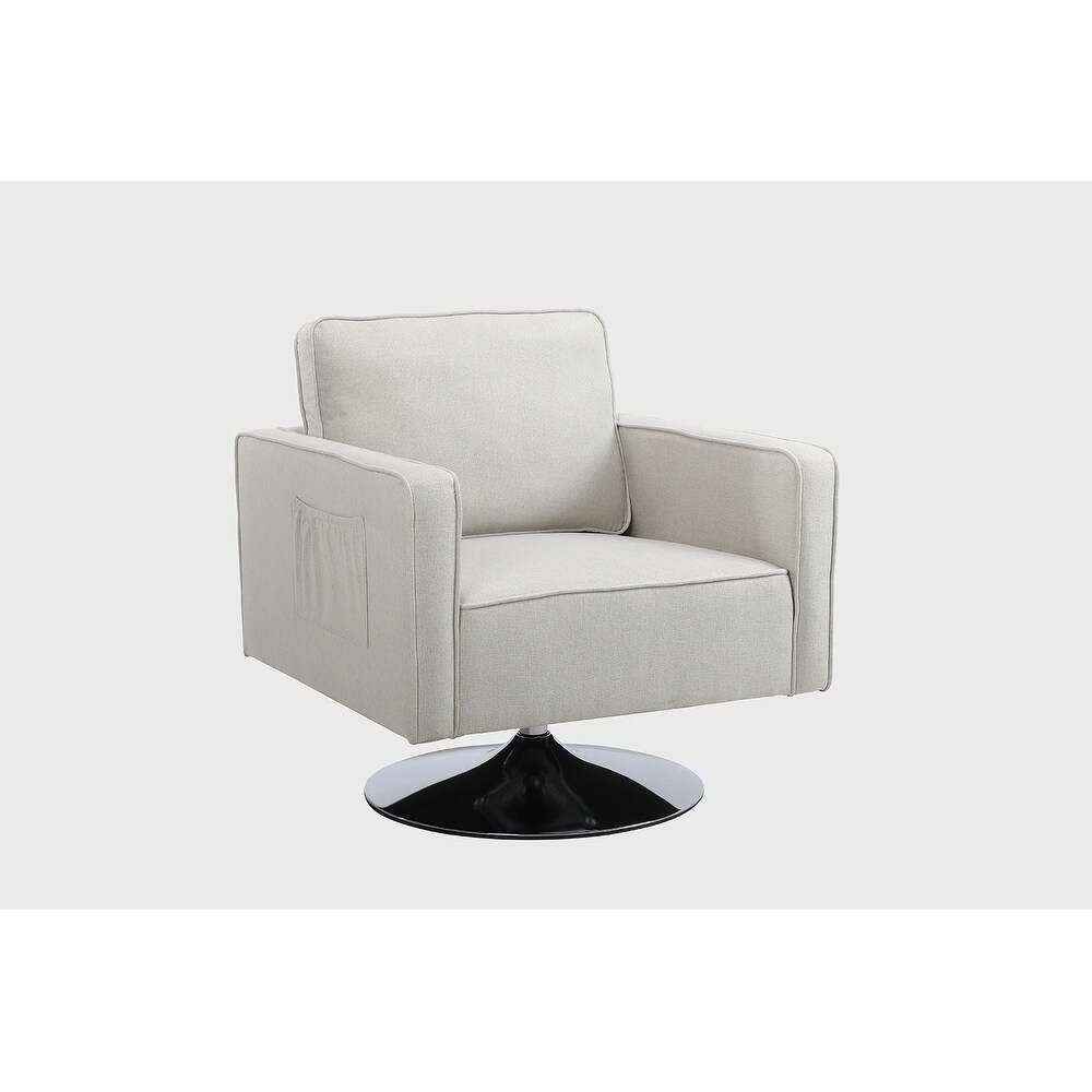 Modern Teddy Fabric Swivel Accent Chair