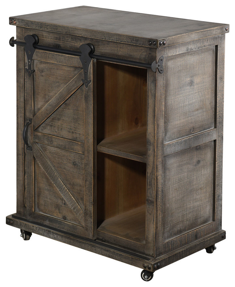 Presley 3 Drawer with Door Side Cabinet   Industrial   Accent Chests And Cabinets   by StyleCraft  Houzz