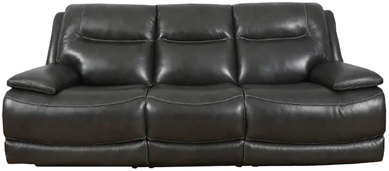 Colossus Dark Gray Leather Power Reclining Sofa