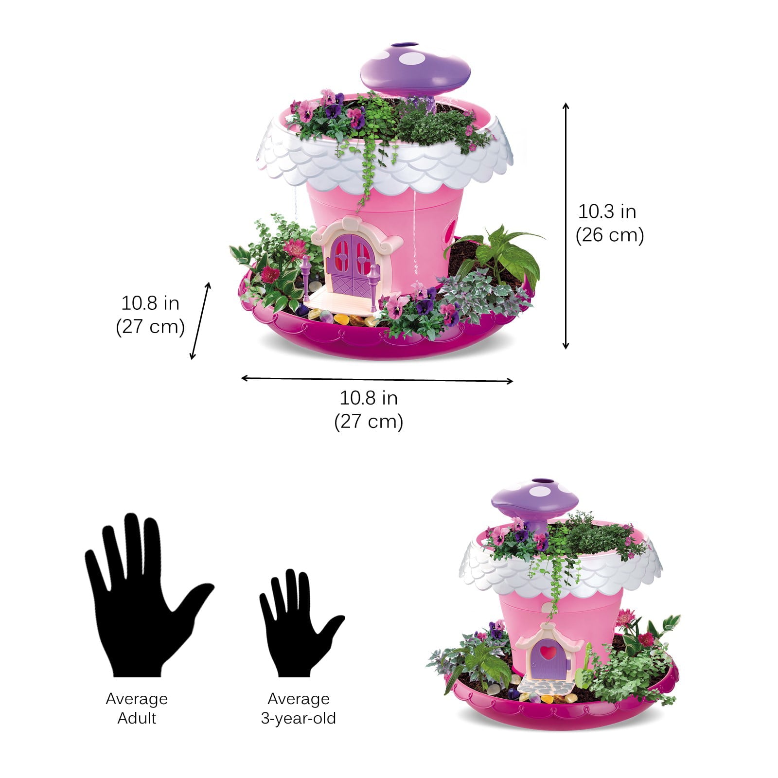 Vokodo Kids Magical Garden Growing Kit Includes Everything You Need Tools Seeds Soil Flower Plant Tree House Interactive Play Fairy Toys Inspires Horticulture Learning Great Gift For Children Pink