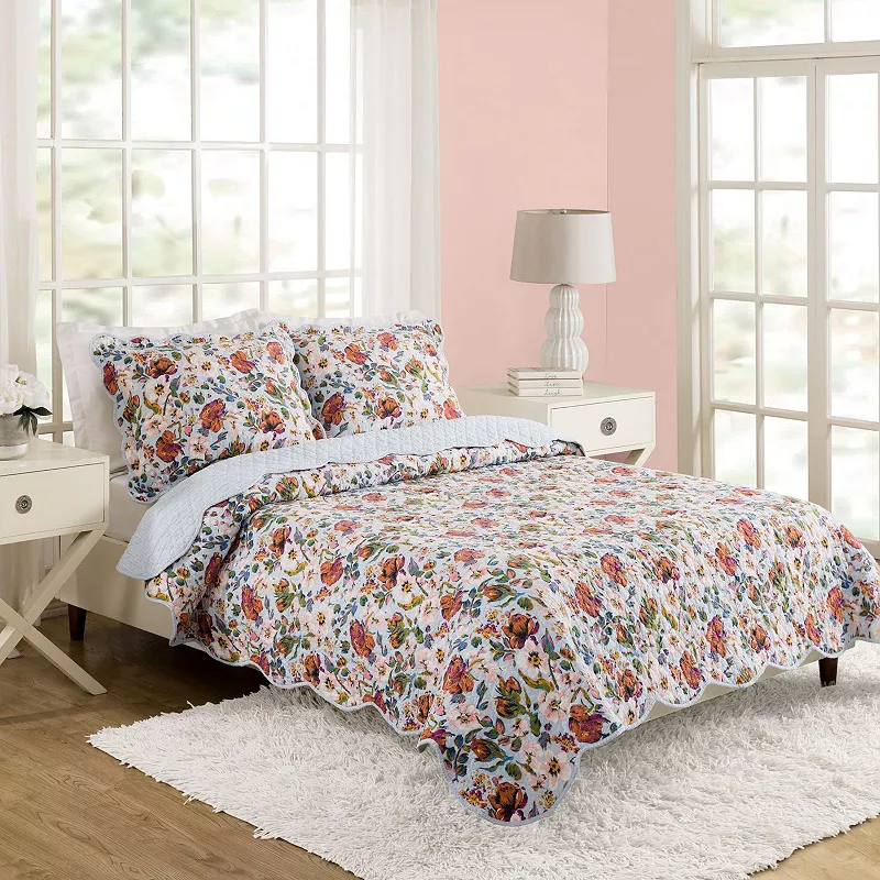 Vera Bradley Sea Air Floral Quilt and Shams Set