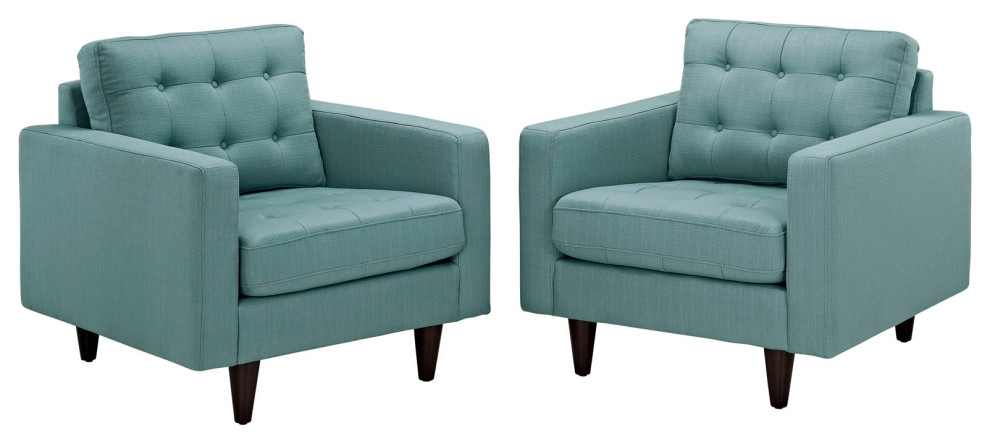 Empress Armchair Upholstered Fabric  Set of 2   Midcentury   Armchairs And Accent Chairs   by Morning Design Group  Inc  Houzz