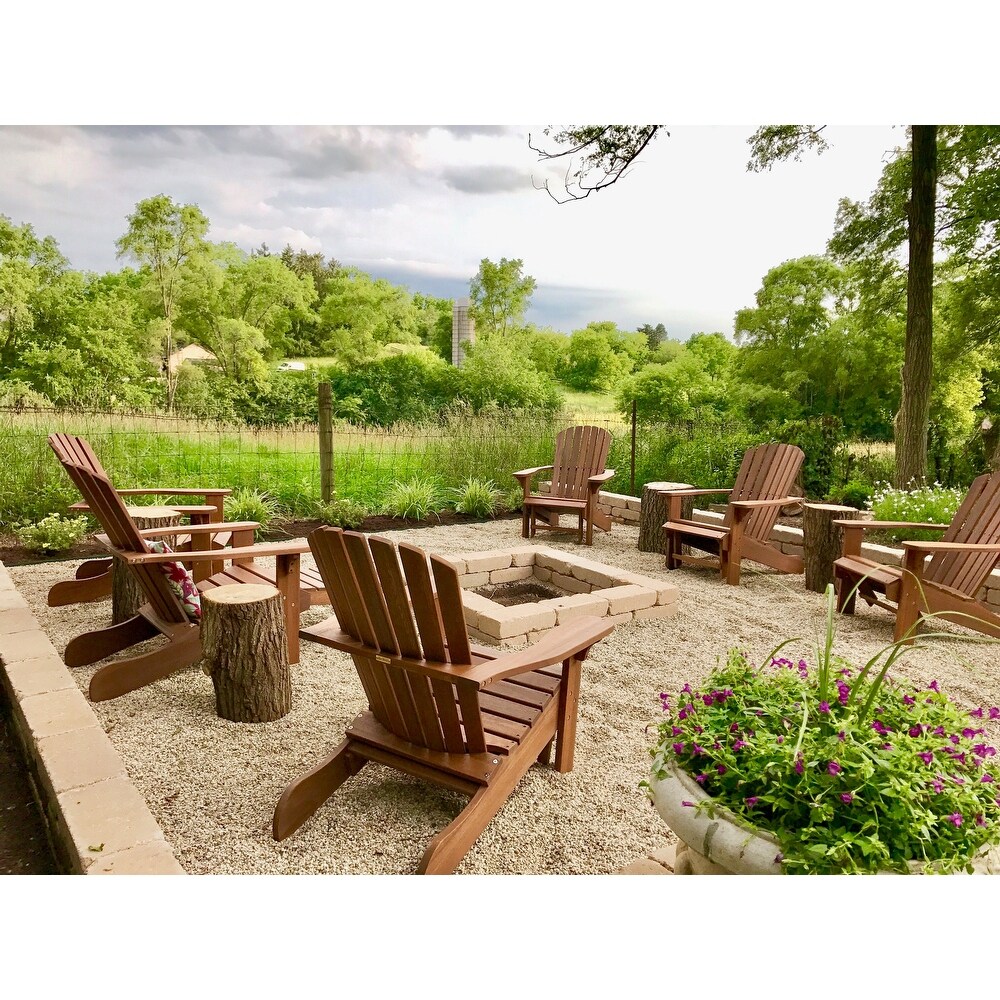 Eucalyptus Adirondack Chair with Built in Ottoman