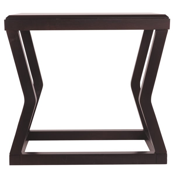 Wooden End Table With Rectangular Top and Sturdy Angular Legs， Brown