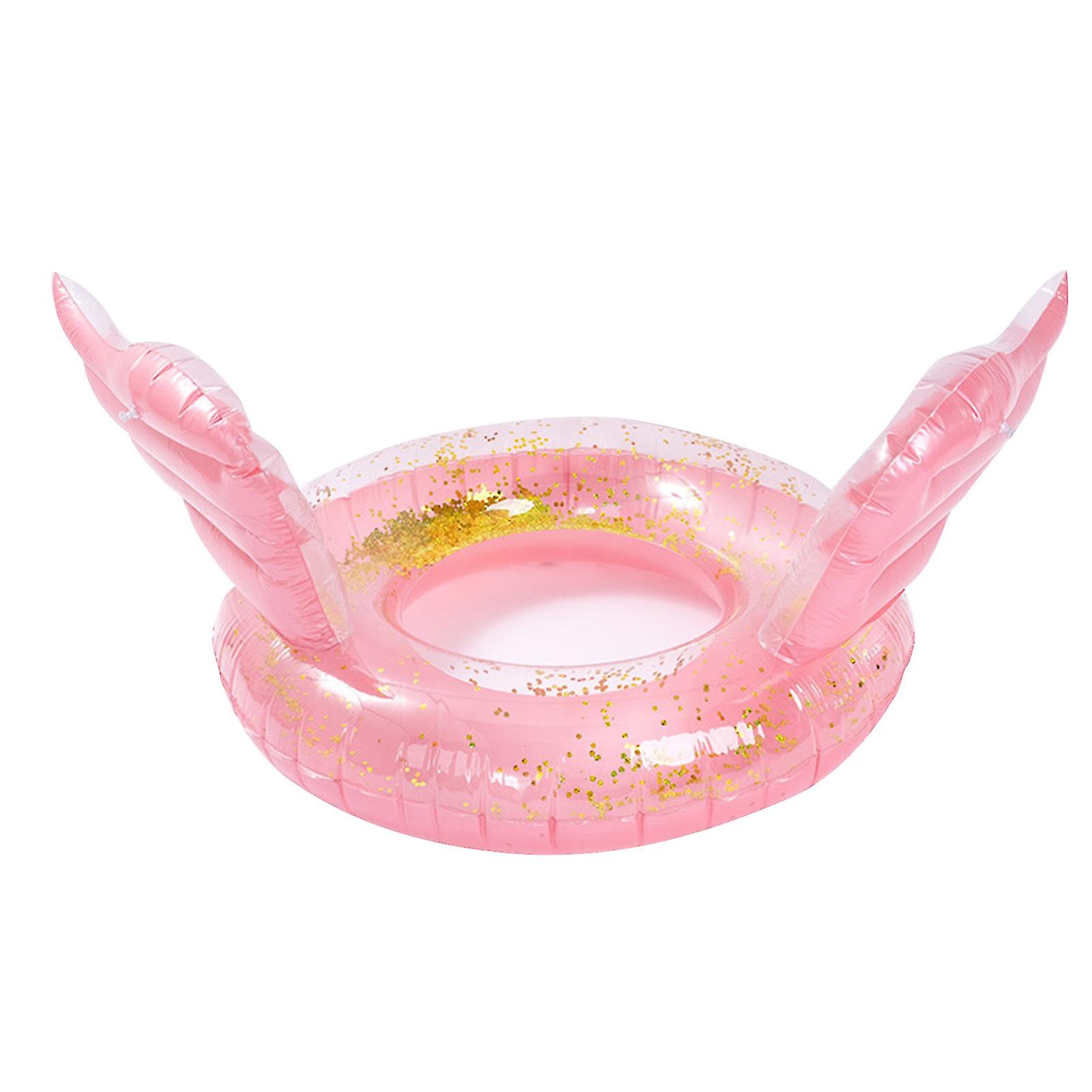 Cartoon Swimming Ring Inflatable Glittery Water Swimming Seat With Wings For Pool Summer 100cm