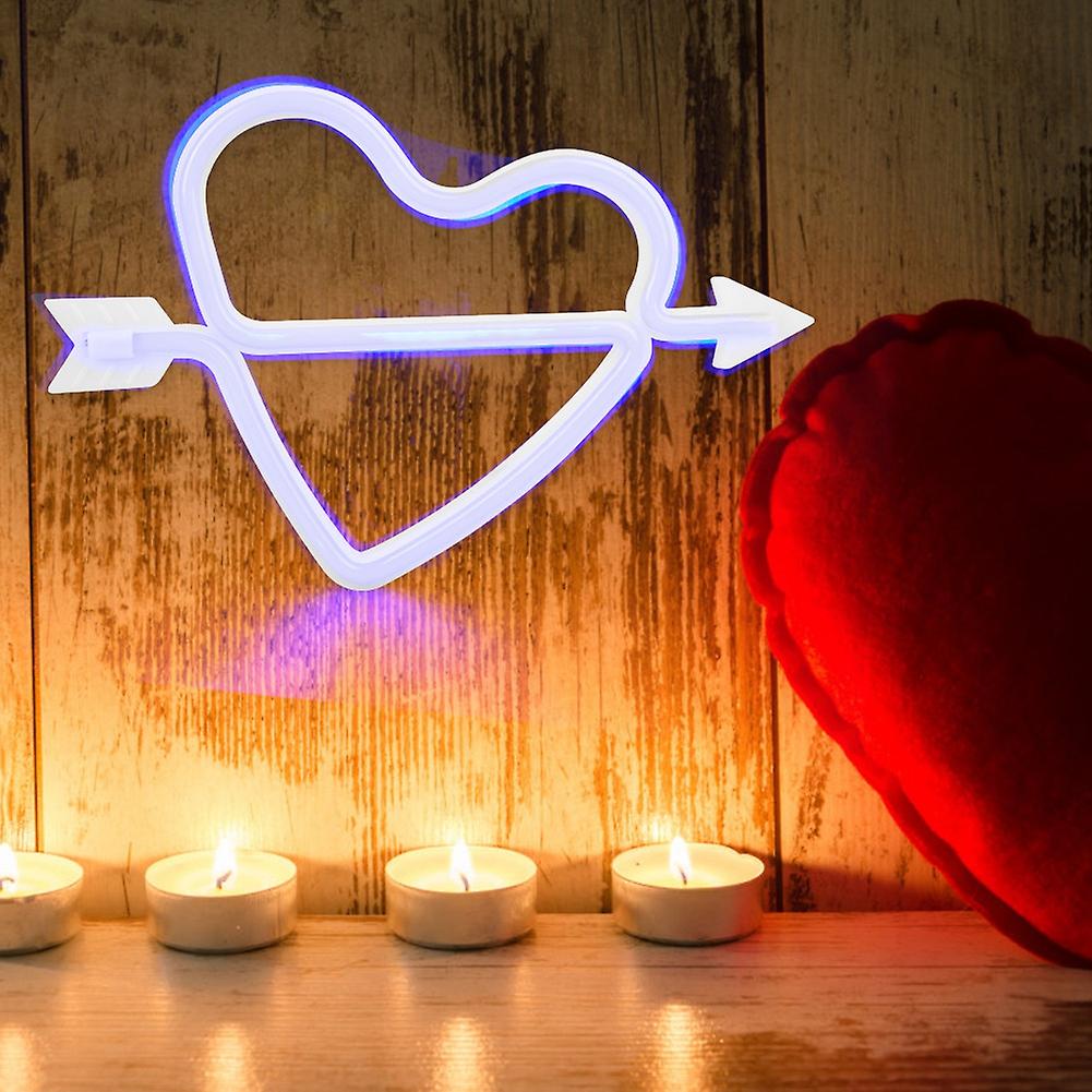 Adorable Heart-shape Led Light Decorative Wall Hanging Lamp For Bedroom Dormitoryblue