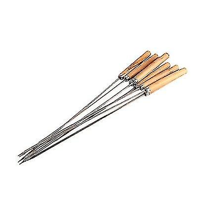 12pcs Skewers Grill Skewers Stainless Steel Bbq Barbecue Sticks Flat Skewer Heavy Duty Large Wide Re