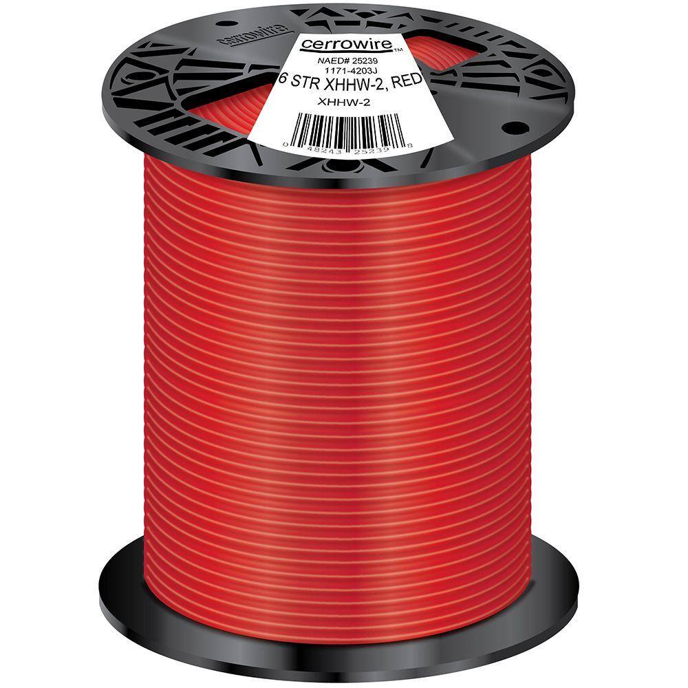 Cerrowire 500 ft. 6 Guage Red Stranded Copper XHHW-2 Wire 1171-4203J