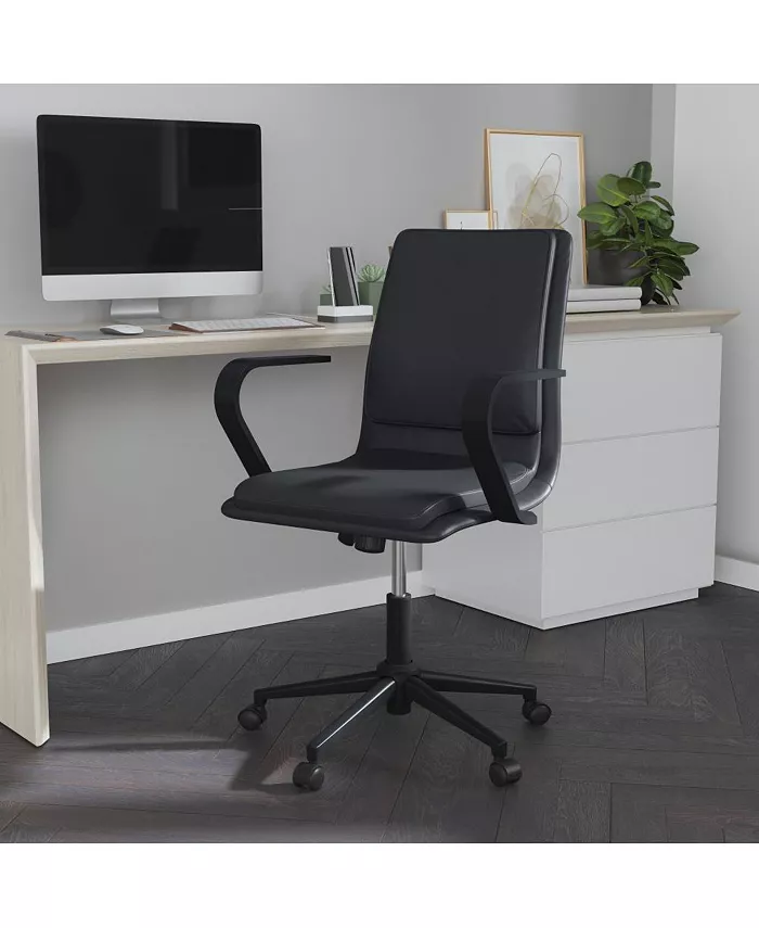 MERRICK LANE Artemis Mid-Back Home Office Chair With Armrests Height Adjustable Swivel Seat And Five Star Base