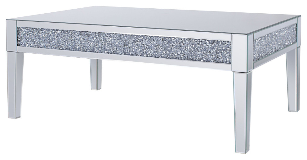 Noralie Coffee Table  Mirrored and Faux Diamonds   Contemporary   Coffee Tables   by Homesquare  Houzz