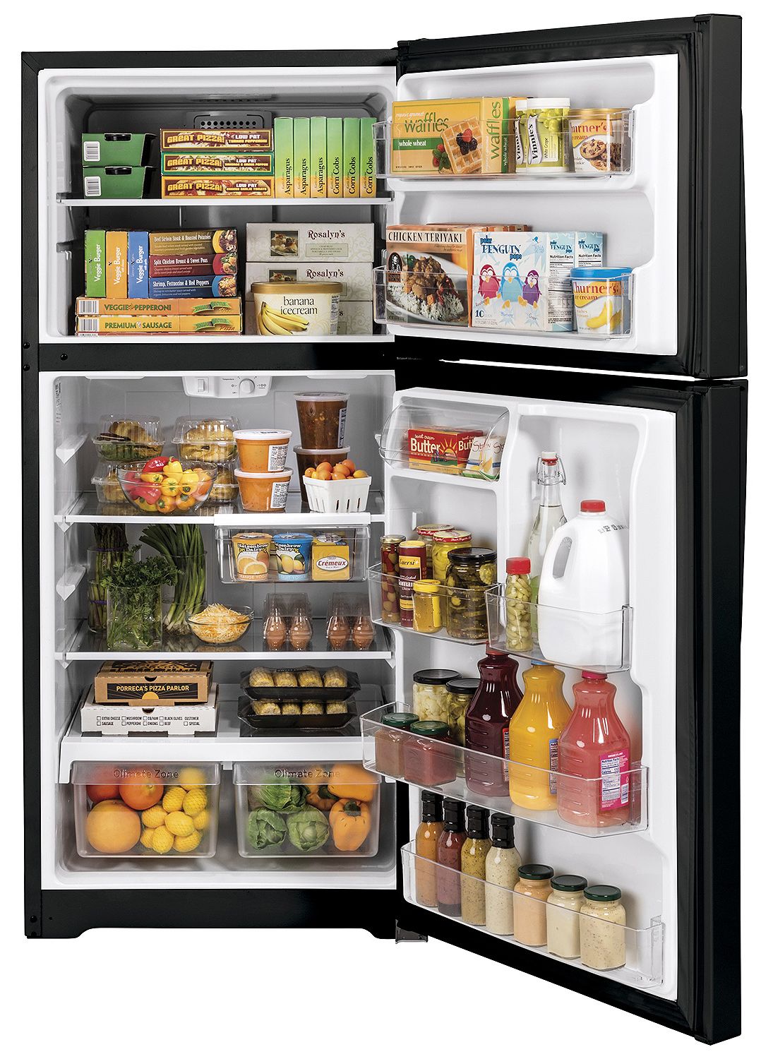 GE 21.9 Cu. Ft. Black Garage Ready Top-Freezer Refrigerator