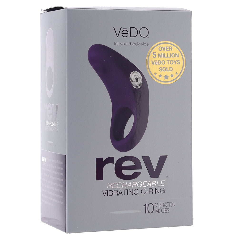 Rev Rechargeable Vibrating C-Ring in Purple