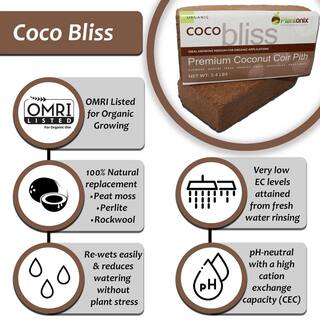 Plantonix Coco Bliss Premium Organic Coconut Coir Pith 650GM Bricks (50-Pack) B071CLYJCR