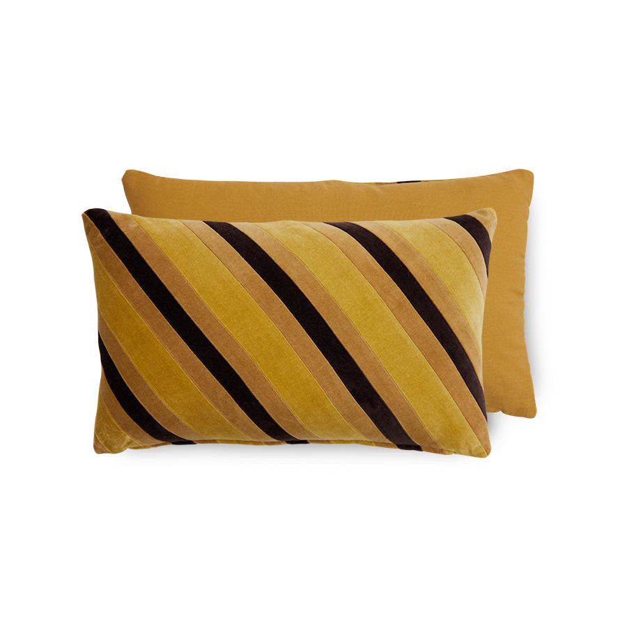 Striped velvet pillow Honey