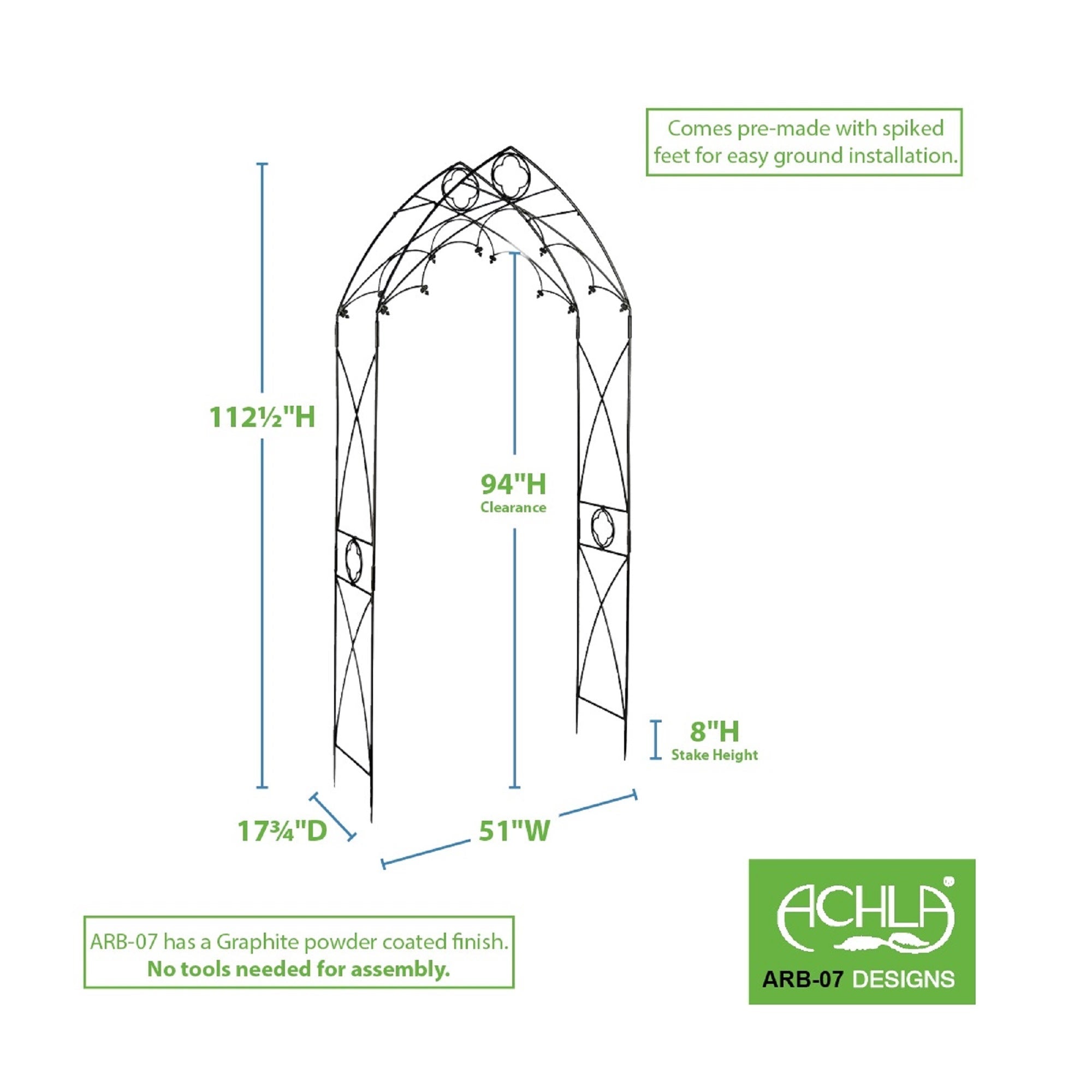 Achla ARB-07 Quatrefoil Garden Arbor