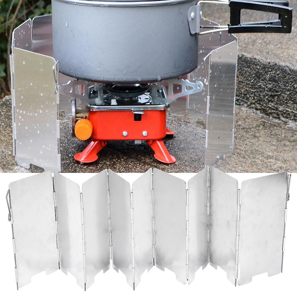 Outdoor Mini Portable Foldable 9-plate Camping Cooking Stove Windscreen With Carrying Bag