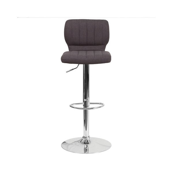 Offex Chrome/Fabric Height-adjustable Swivel Bar Stool