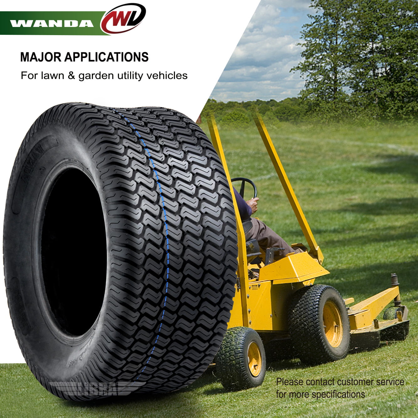 2 New WANDA 20x10-8 Lawn Mower Turf Tires P332 /4PR - 13040