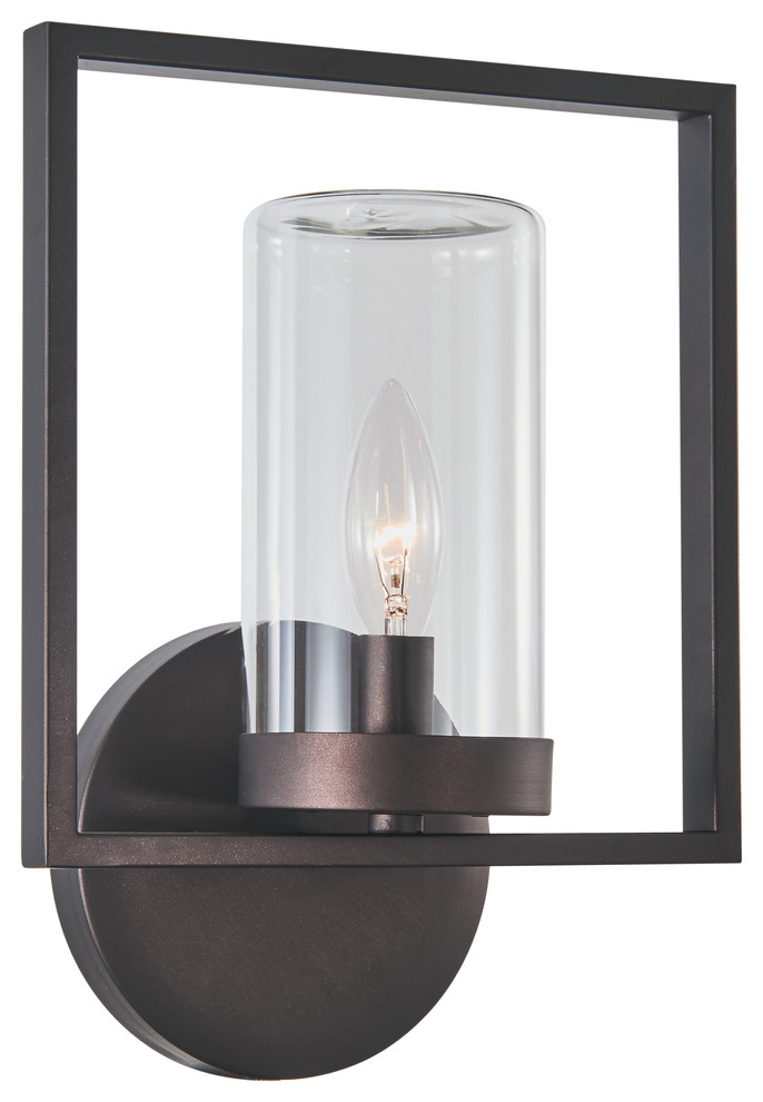 Daniel 1 Light Rubbed Bronze Outdoor/Indoor Wall Sconce 13 quot  Transitional   Outdoor Wall Lights And Sconces   by Dot  ampBo  Houzz