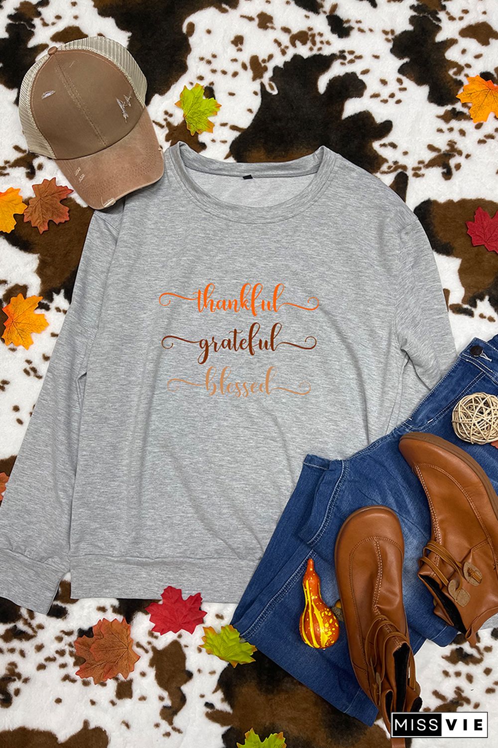 Thankful, Grateful, Blessed Sweatshirt Wholesale