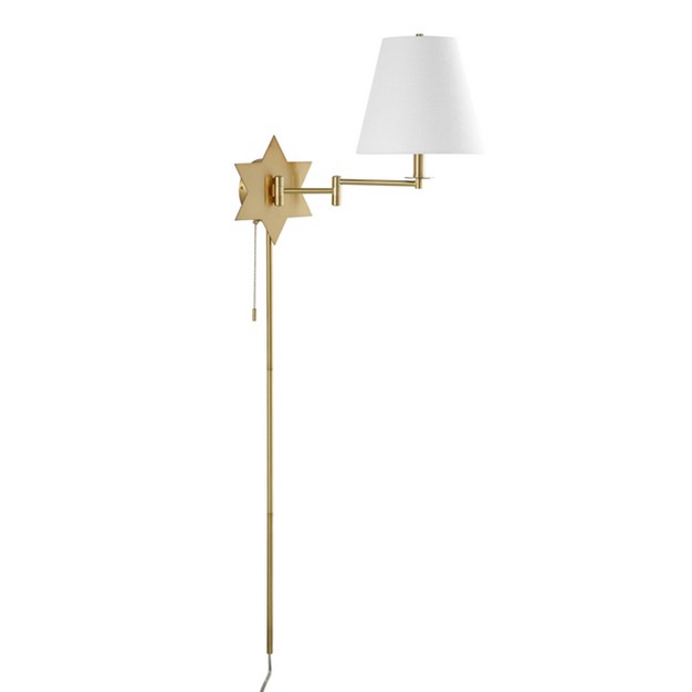 1 light David Swing Arm Star Wall Sconce With Pull chain And Usb Charging Port Jonathan Y