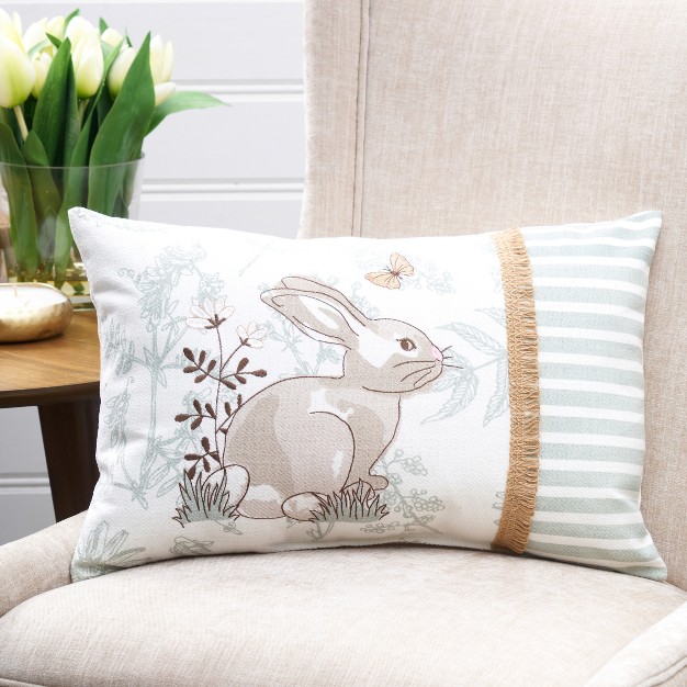 C amp f Home Garden Toile Bunnie Lumbar Pillow