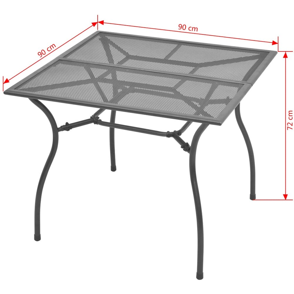 vidaXL 5 Piece Patio Dining Set with Folding Chairs Steel Anthracite   35.4\