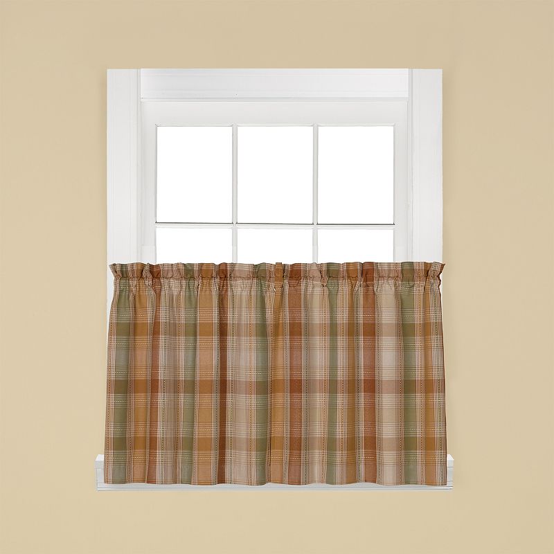 Saturday Knight， Ltd. Cooper Plaid Tier Kitchen Window Curtain Set