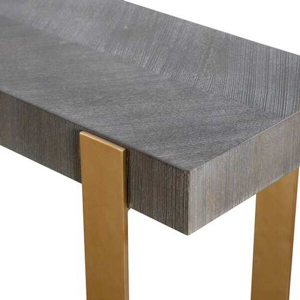 Kea Dark Walnut and Light Gray Console Table