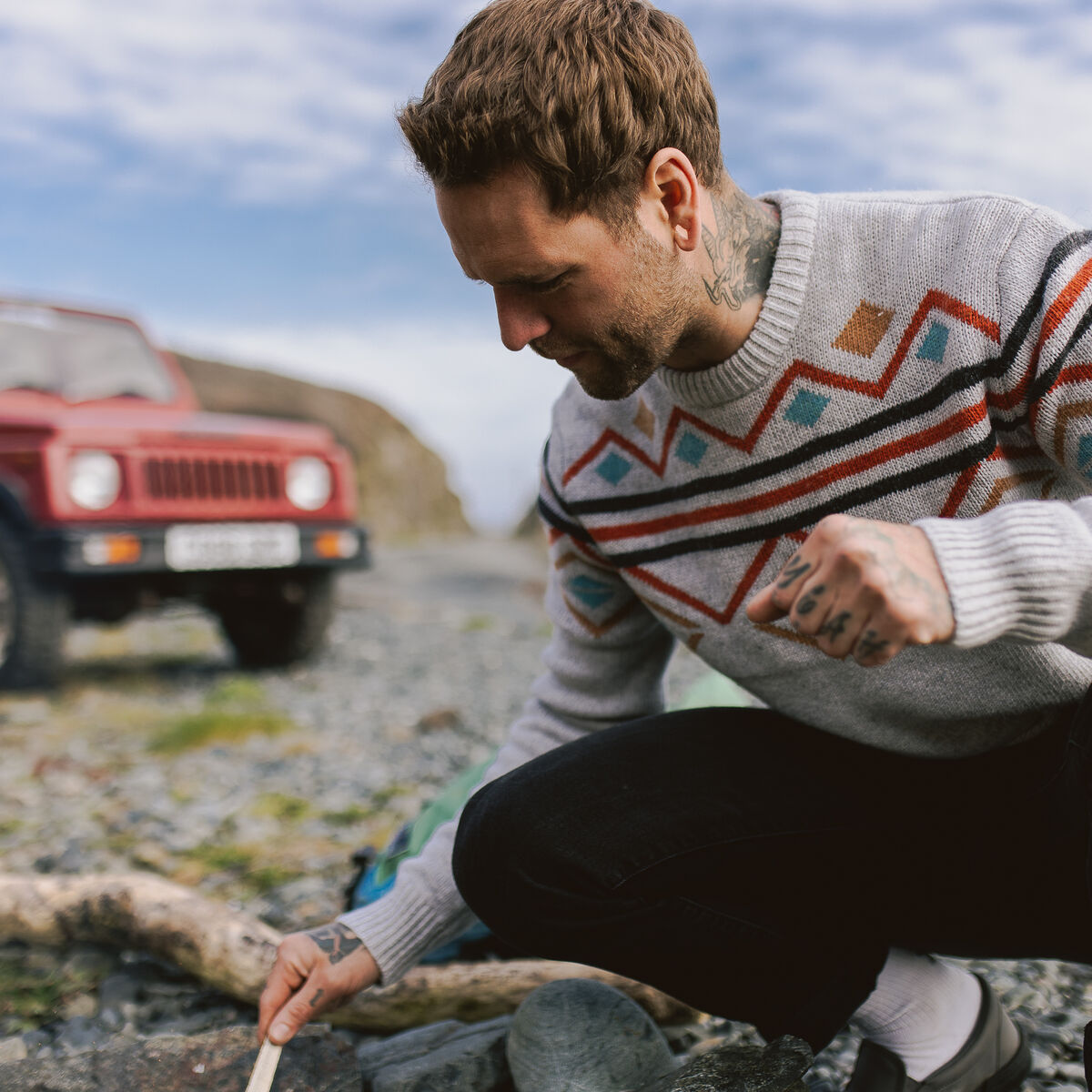 Fireside Knitted Jumper - Birch