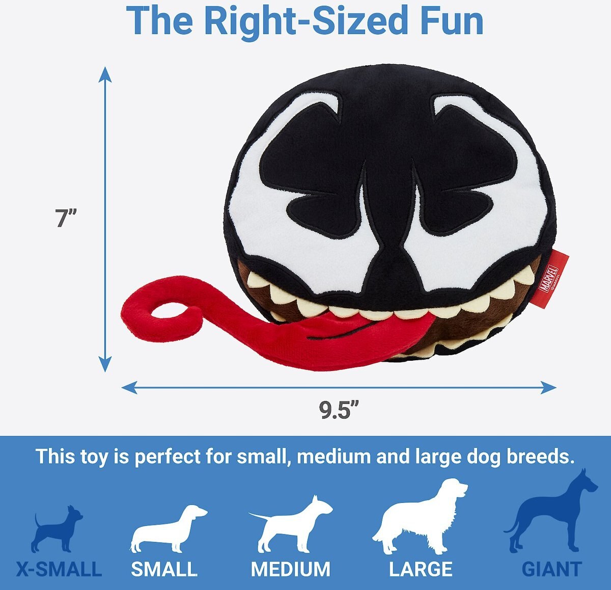 Marvel 's Venom Round Plush Squeaky Dog Toy