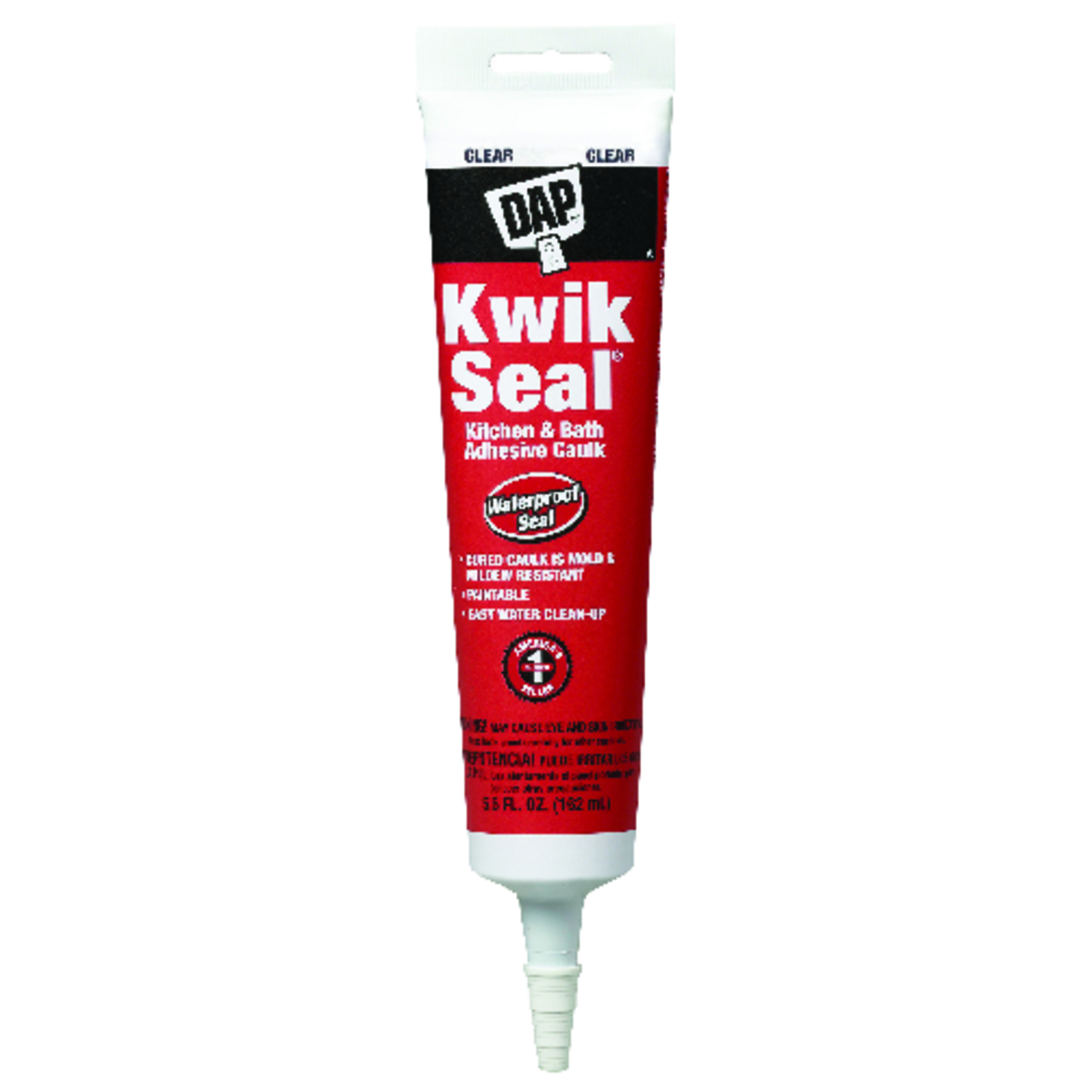 DAP Kwik Seal Clear Acrylic Latex Kitchen and Bath Adhesive Caulk 5.5 oz