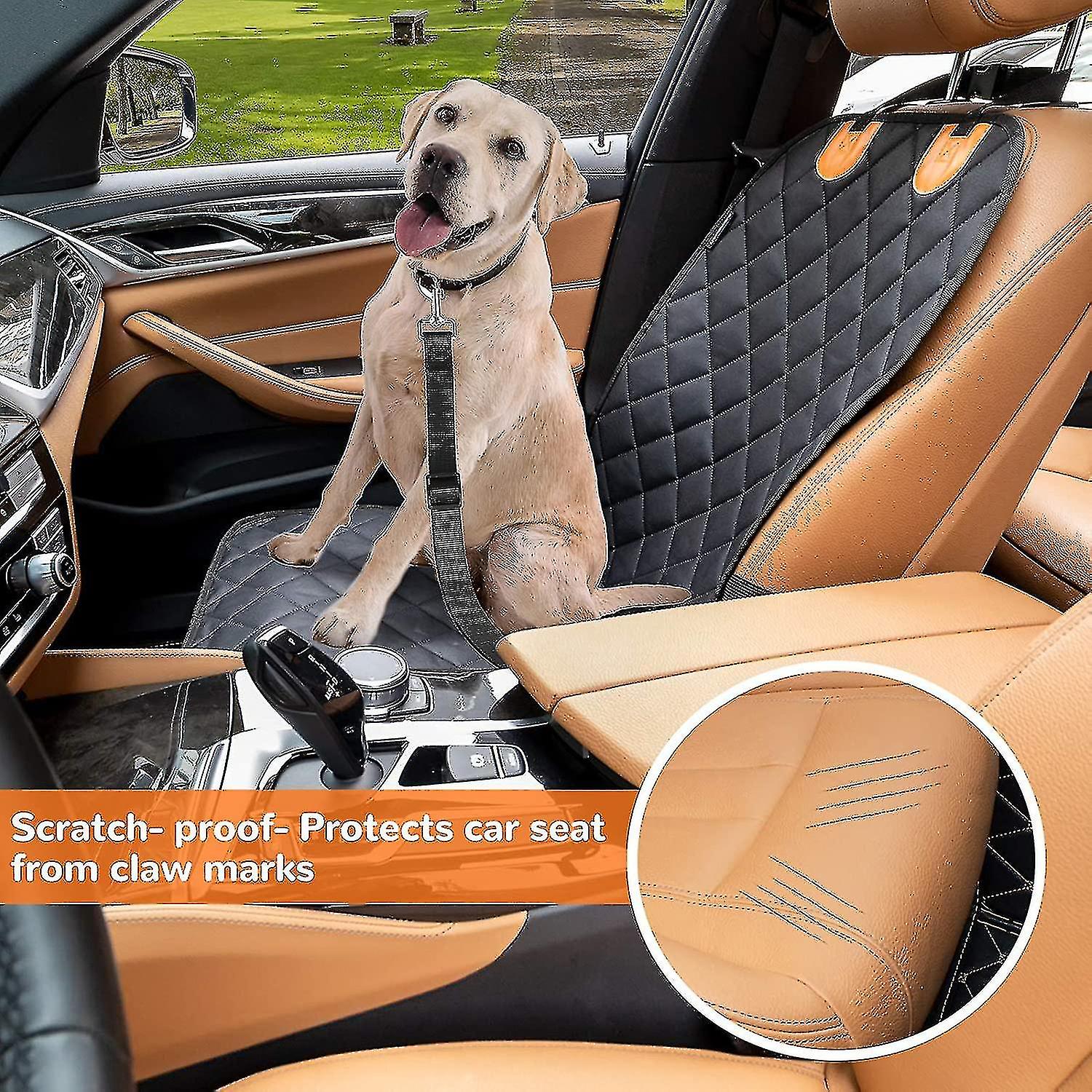 Dog Front Seat Cover For Cars， 100% Waterproof Nonslip Pet Car Seat Protector， Quilted andamp; Durable Padded Dog Seat Covers For Cars， Trucks