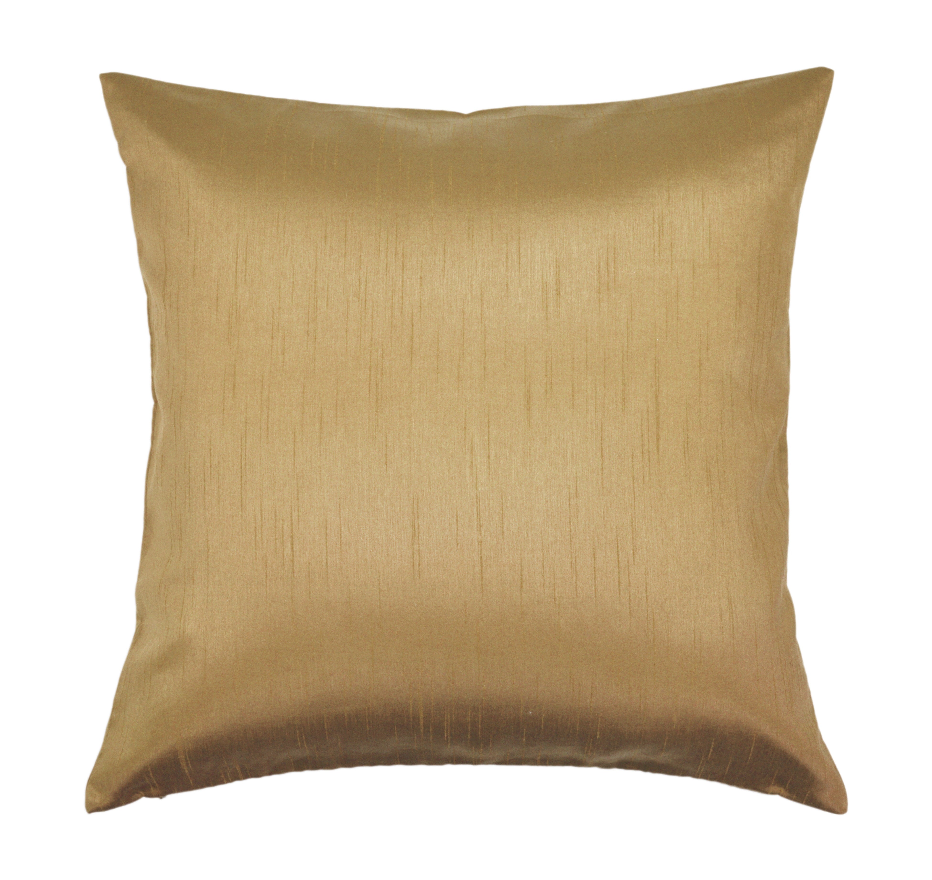 Aiking Home Solid Faux Silk Decorative Throw Pillow COVER 22 by 22 - Brass