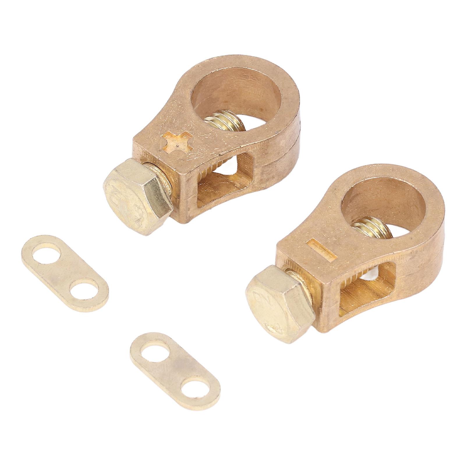 2pcs Car Battery Terminal Wire Cable Clamp Copper Electric Battery Connector Clamps Auto Accessories