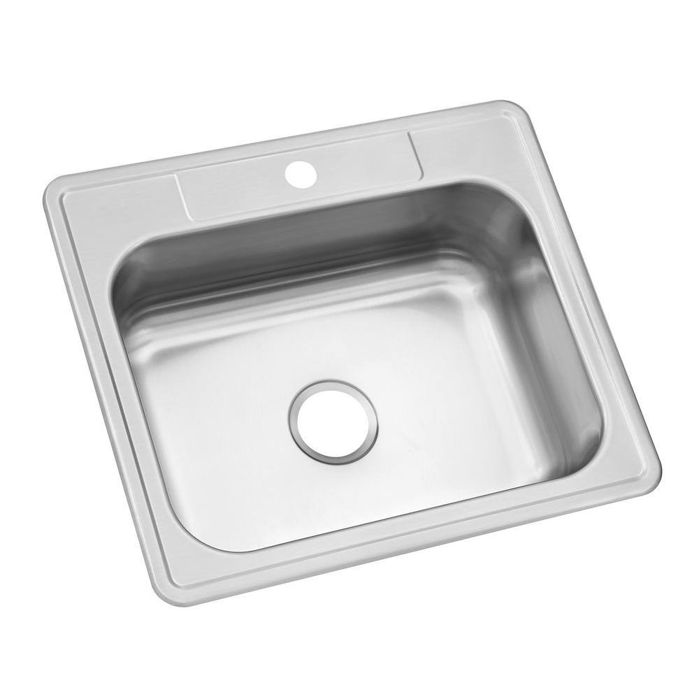 Glacier Bay Drop-In Stainless Steel 25 in. 1-Hole Single Bowl Kitchen Sink HDSB252281