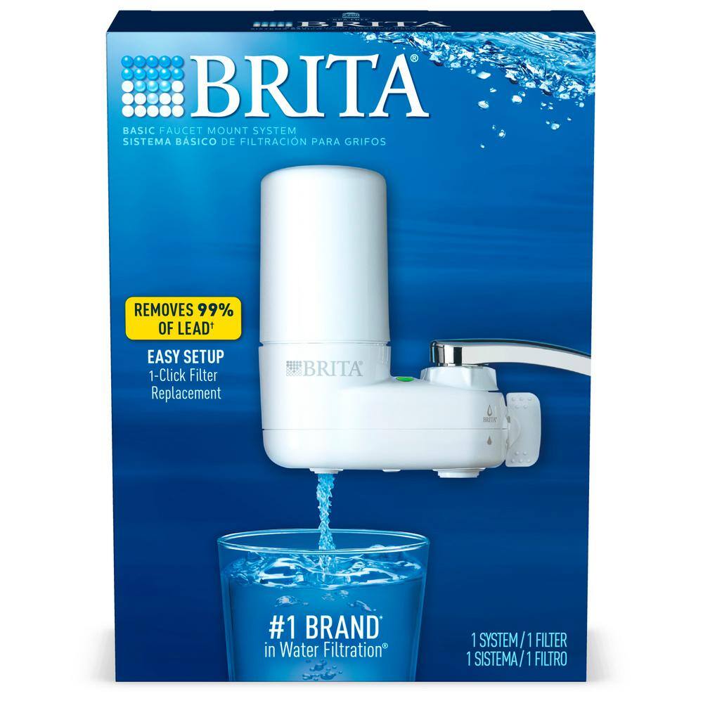 Brita Faucet Mount Tap Water Filtration System in White BPA Free Reduces Lead 6025835214