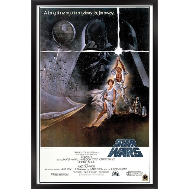 Trends International 24x36 Star Wars A New Hope Original One Sheet Framed Wall Poster Prints