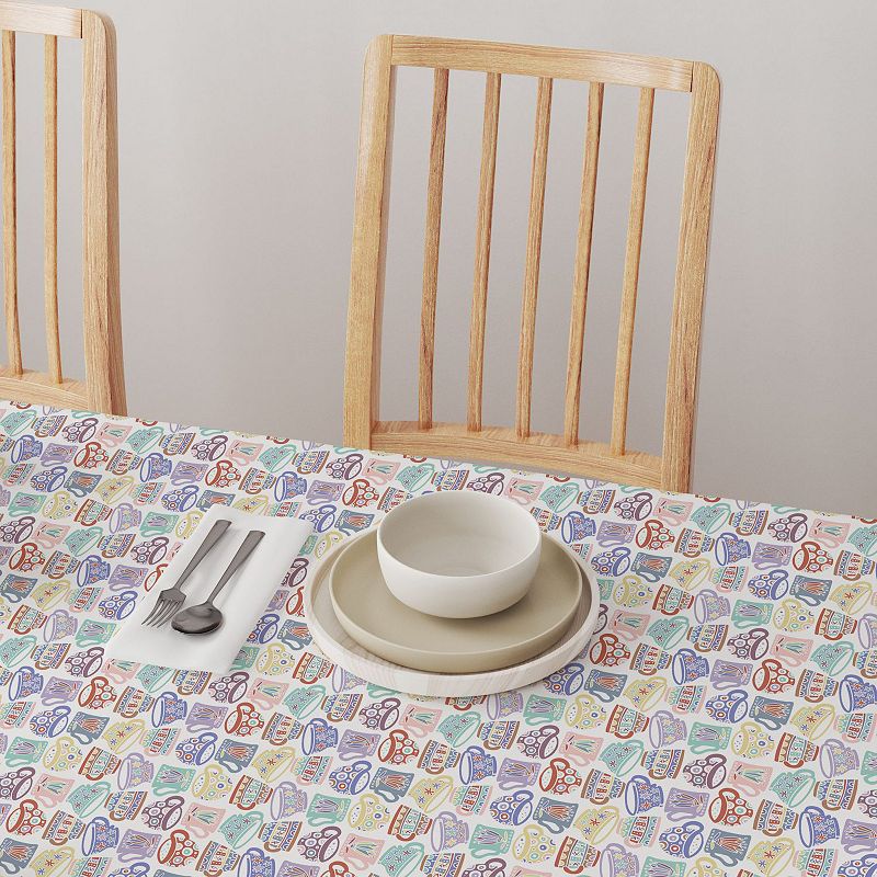 Square Tablecloth， 100% Polyester， 70x70， Abstract Mugs