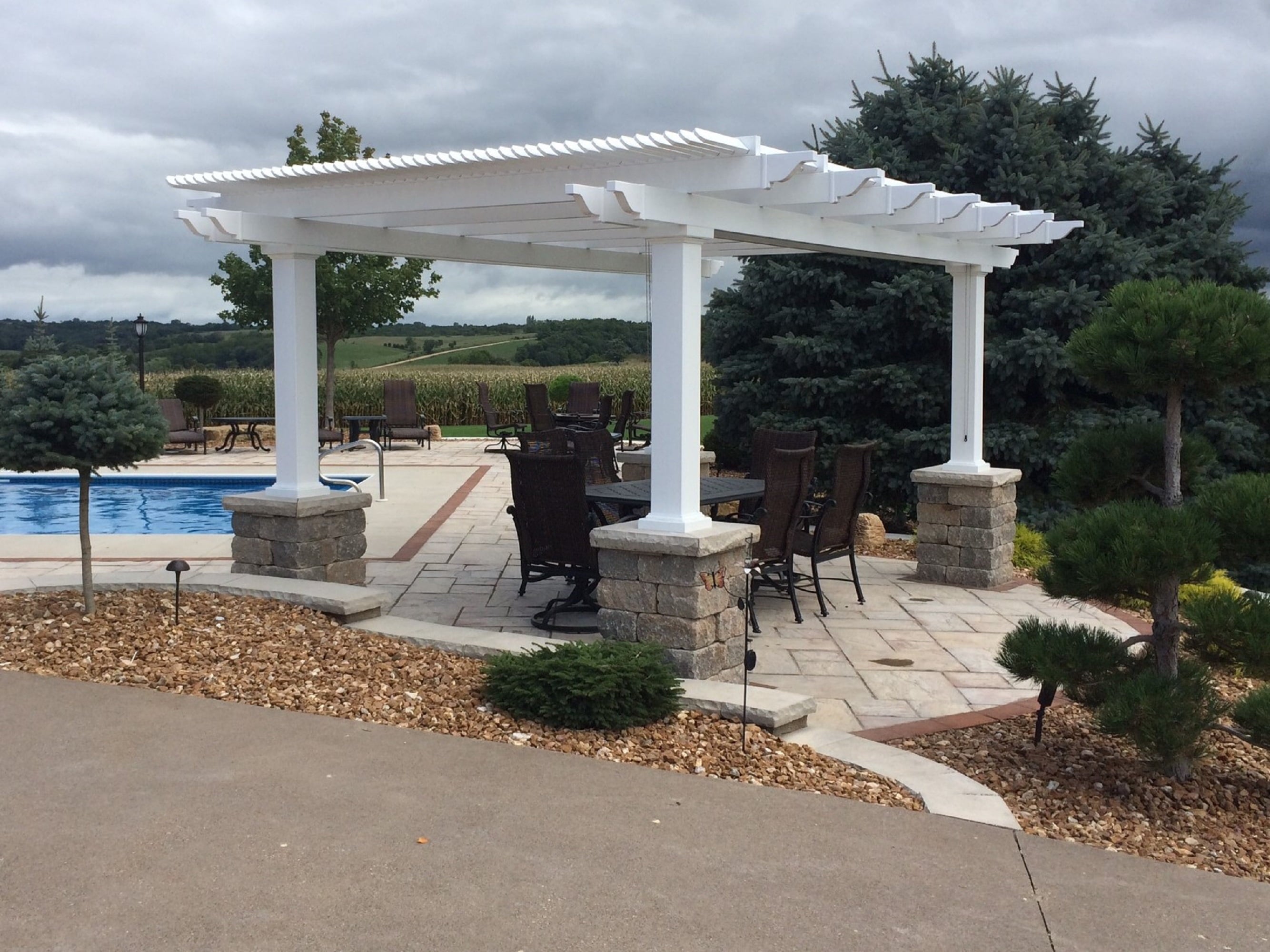 Traditional 12 Ft. x 16 Ft. Freestanding Pergola with 7 In. Square Posts