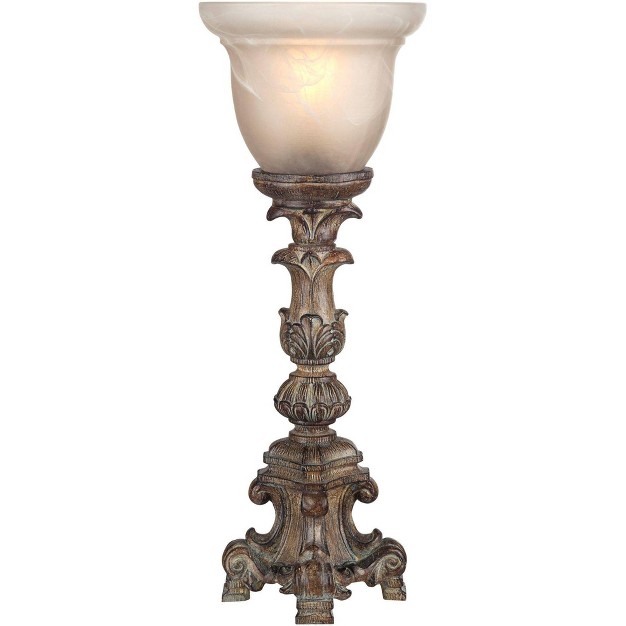 High Beige Wash Candlestick Alabaster Glass Shade For Bedroom Bedside Office