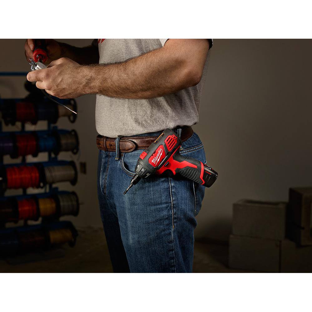 MW M12 12V Lithium-Ion Cordless 14 in. Hex Screwdriver and 14 in. Ratchet Combo Kit (2-Tool) 2401-22-2456-20