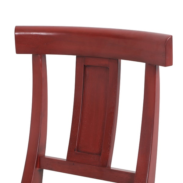 Dann Foley - Wooden Dining Chair - Cherry Wood Finish - Brown and White Zebra Patterned Fabric Seat