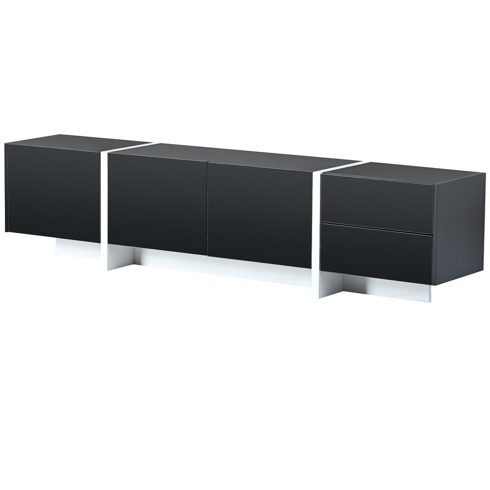 Modern TV Cabinet with High Gloss UV Surface  Unique Style TV Stand for TVs Up to 80\