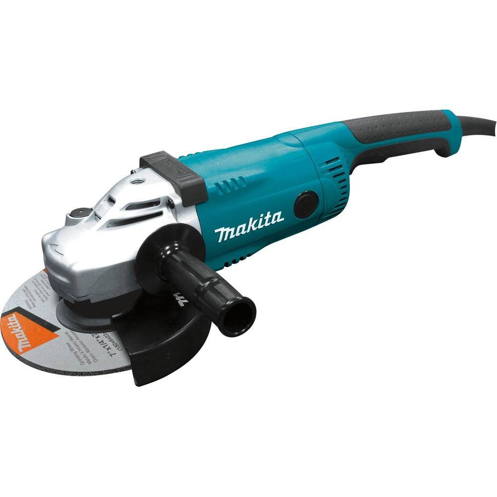 Makita 15 Amp Corded 7 in. Angle Grinder w Grinding wheel Side handle  Wheel Guard with bonus 7 in. 24 Seg Diamond Cup Wheel GA7021-A-96425