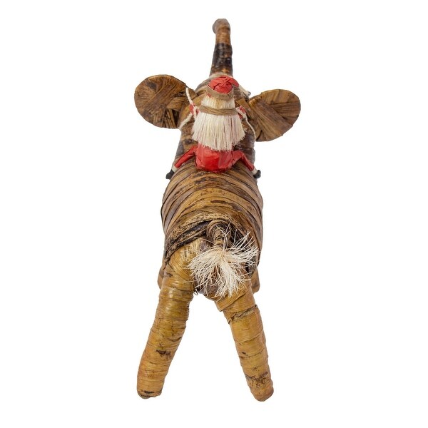 Banana Fiber Santa Riding Elephant Safari Animal Sculpture