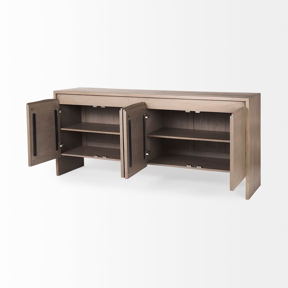 Konstantin Light Brown Solid Wood With Live Edge Doors Sideboard   72.0L x 18.0W x 32.0H