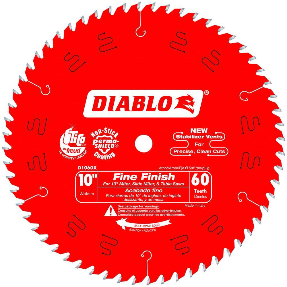 DIABLO 10 in. x 60-Tooth Fine Finish Circular Saw Blade D1060X