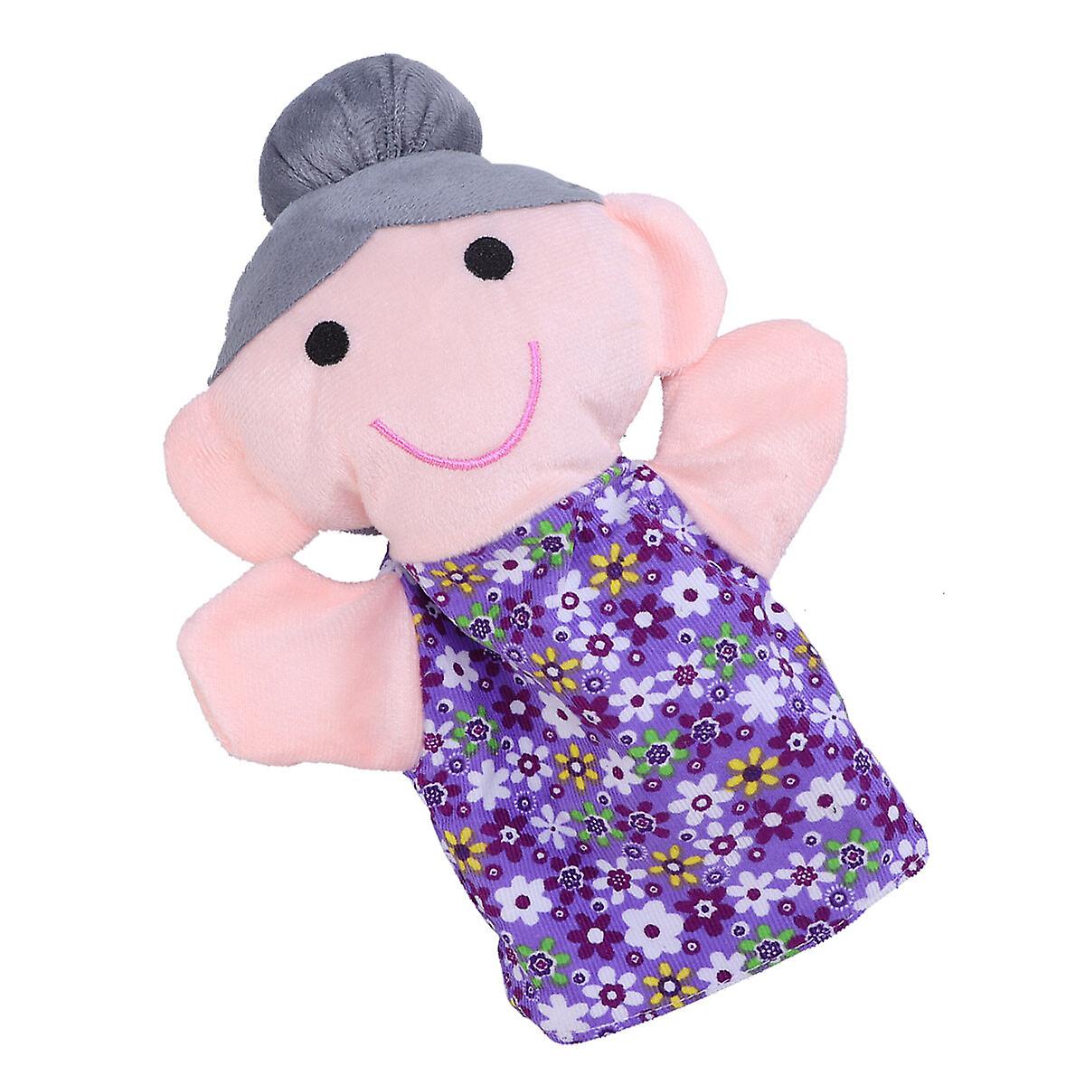 Baby Fabric Hand Puppets Adorable Family Hand Doll Toy Storytelling Toy (grandmother Pattern 25cm)